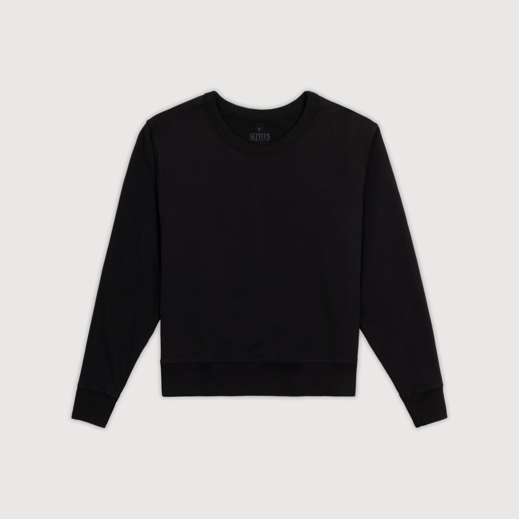 Plain black crew neck sweatshirt women's best sale