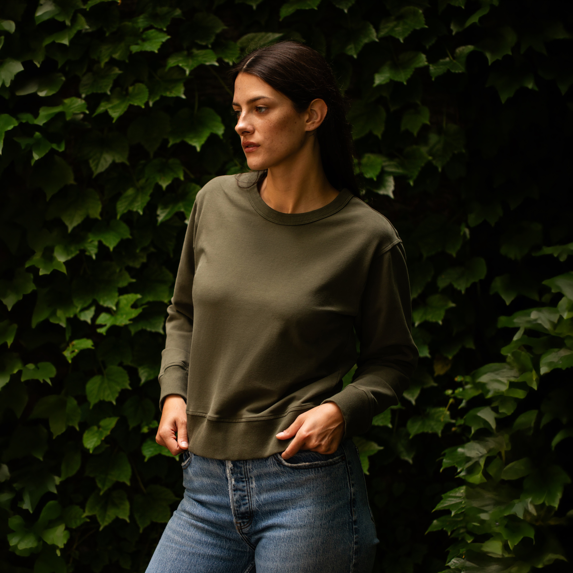 Women's Classic Crewneck - Olive