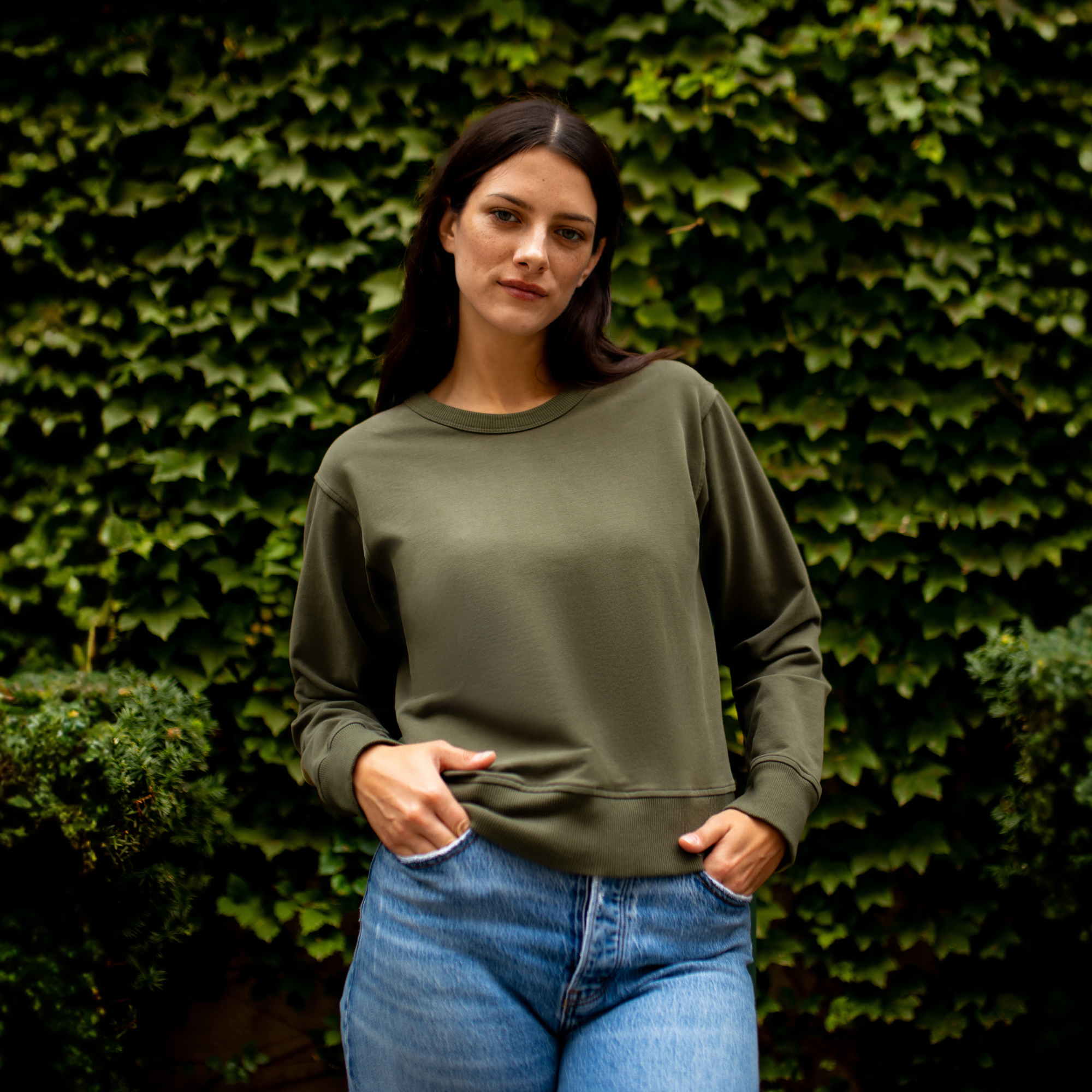 Women's Classic Crewneck - Olive