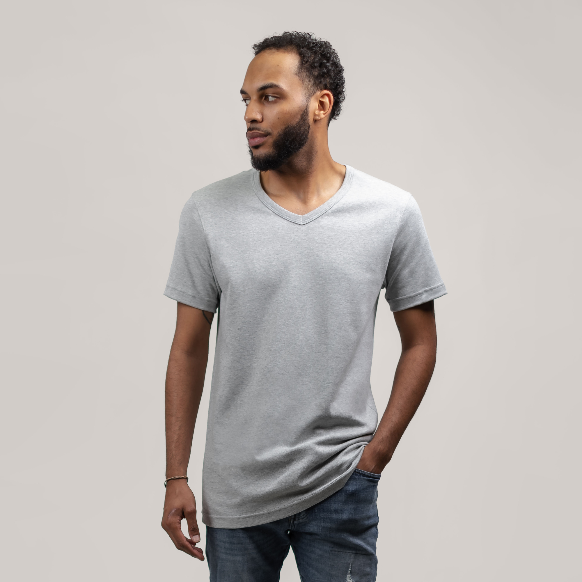 Men's Modern V - Heather Grey