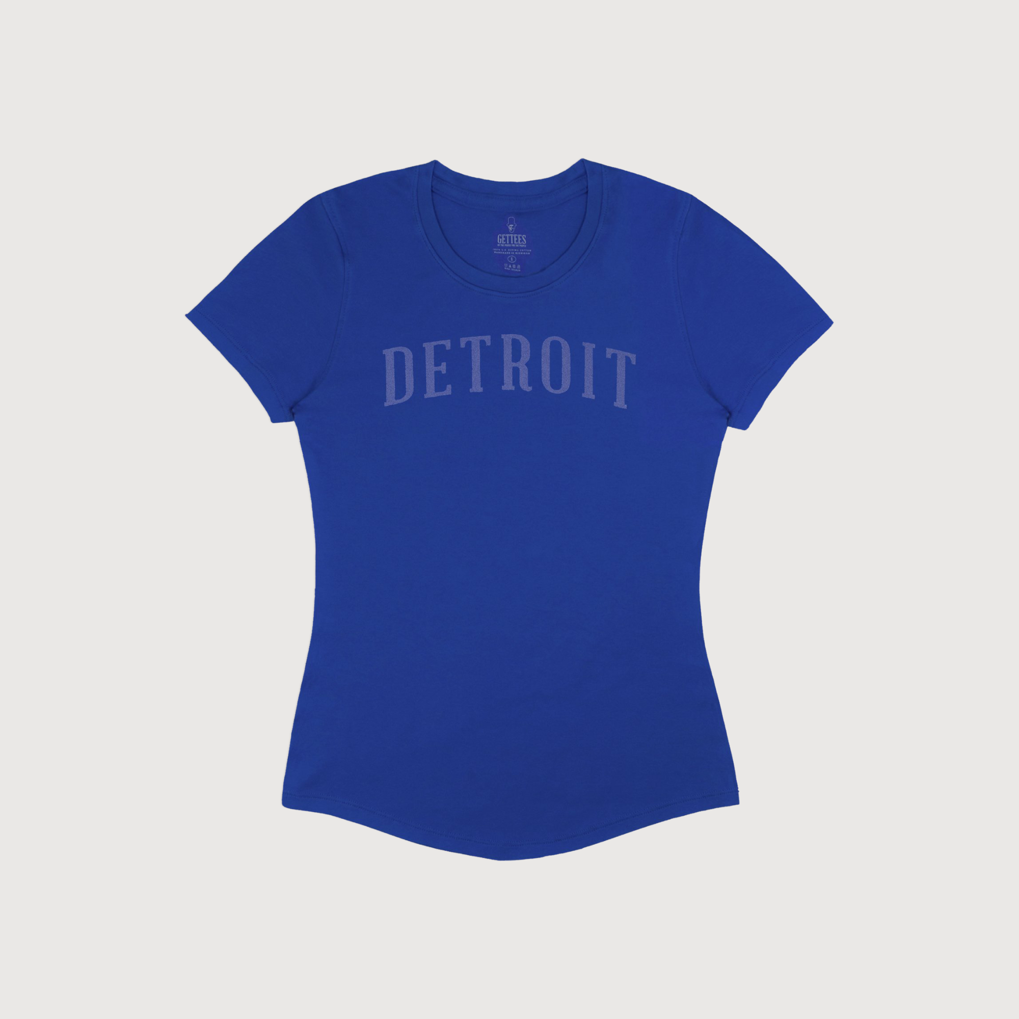 Model Tee GETTEES | Women's Detroit Heritage Crew XL