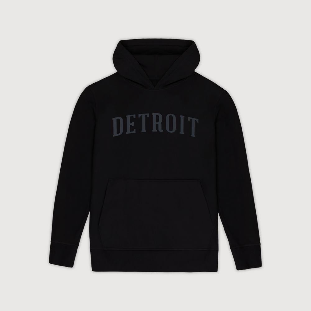 Men's Classic Detroit Hoodie - Jet Black